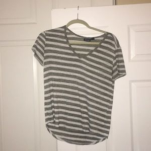 ana Green and White Striped Shear Blouse